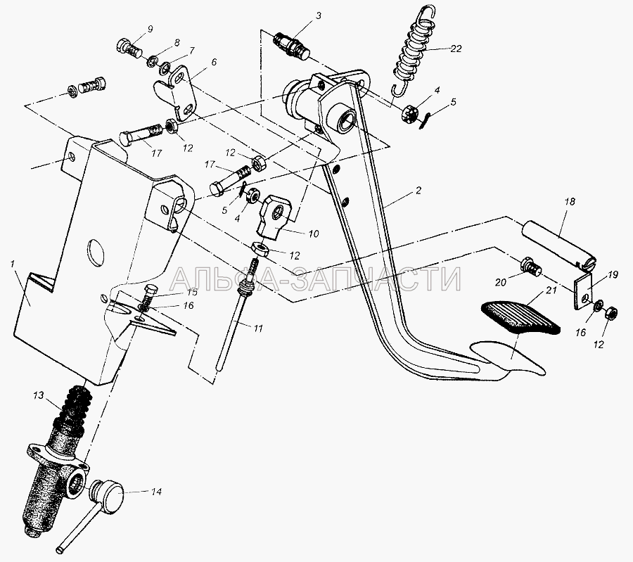 Педаль сцепления (201452 Болт М8-6gх12) 